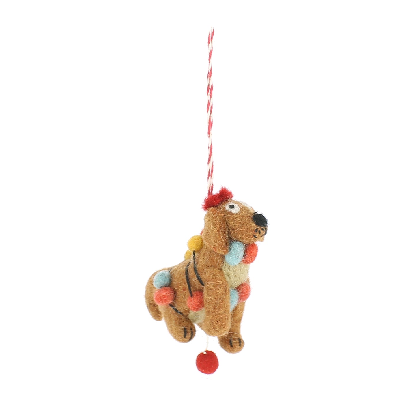 Christmas Dog with Garland Hanging Decoration