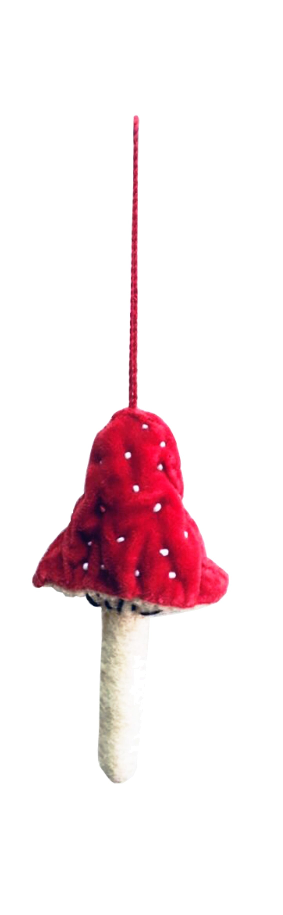 Red Velvet Mushroom Hanging Decorations