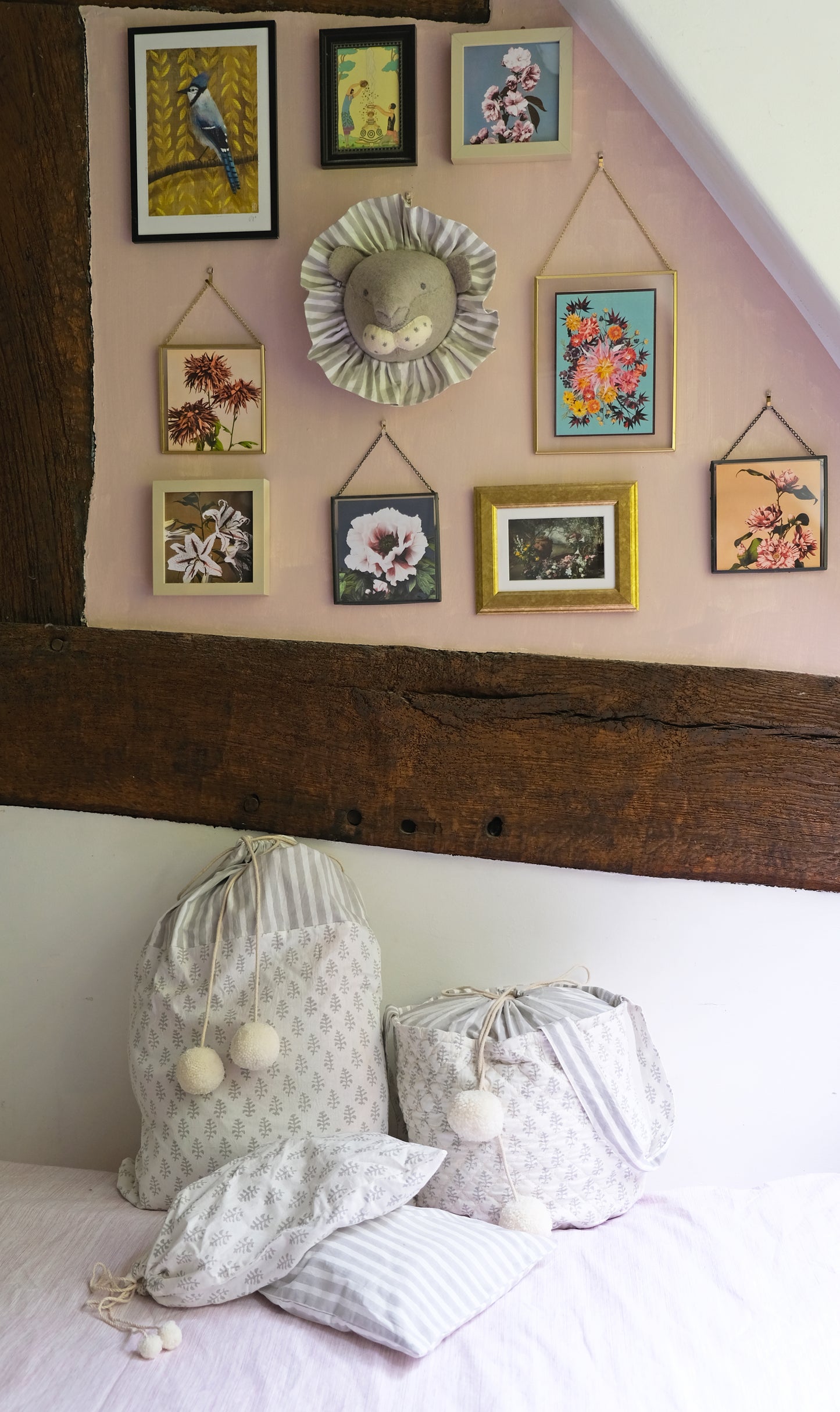 Quilted Storage Bag - Grey