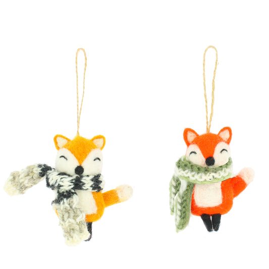 Fox with Scarf Hanging Decoration