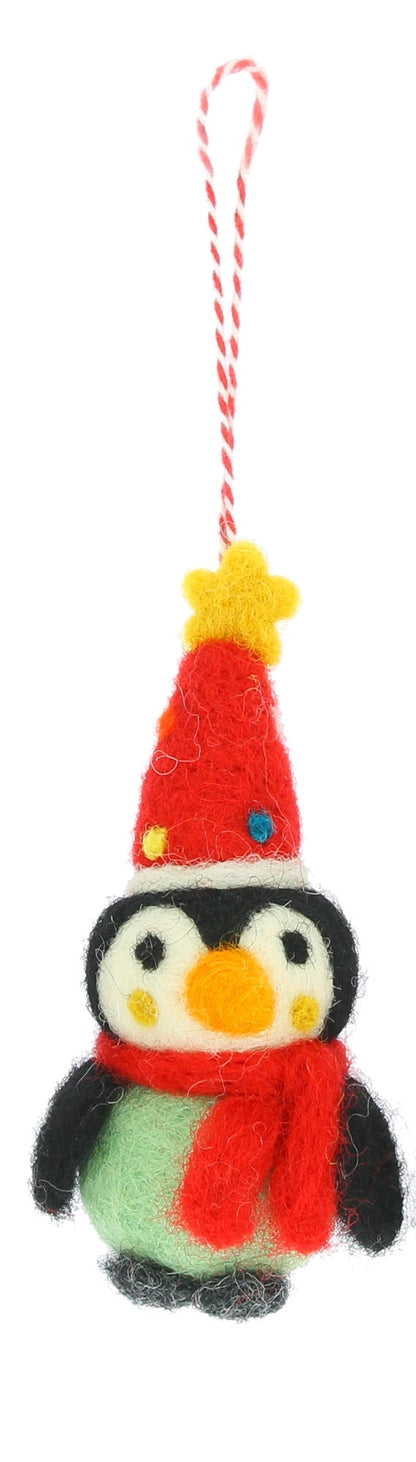 Penguins with Party Hats Hanging Decoration