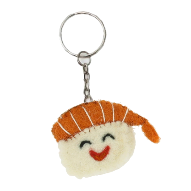 ‘I Love Sushi’ Medallion Key Ring – 25mm Printed Design, Plastic Back, Choose From Multiple Colors