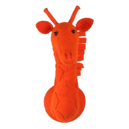 Colour Drench Giraffe Head - Mini - Orange