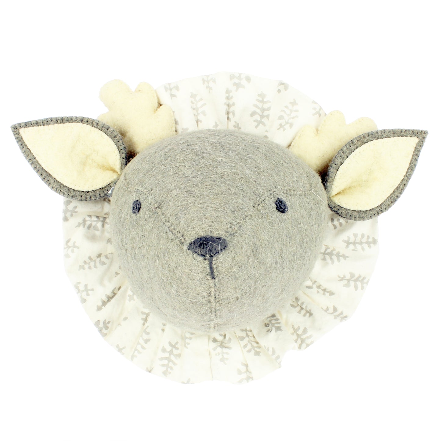 Baby Deer with Vintage Ruff Head Mini - Grey