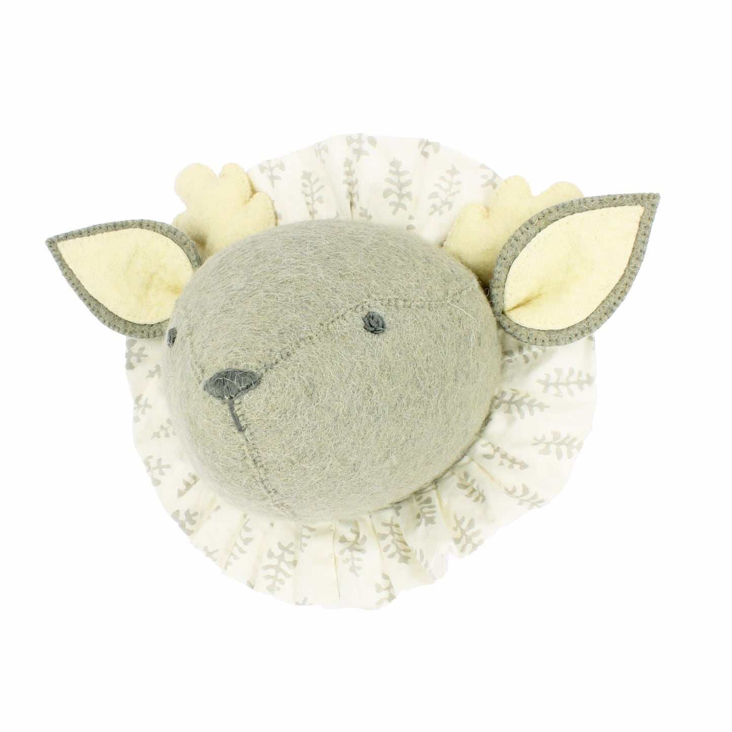Baby Deer with Vintage Ruff Head Mini - Grey