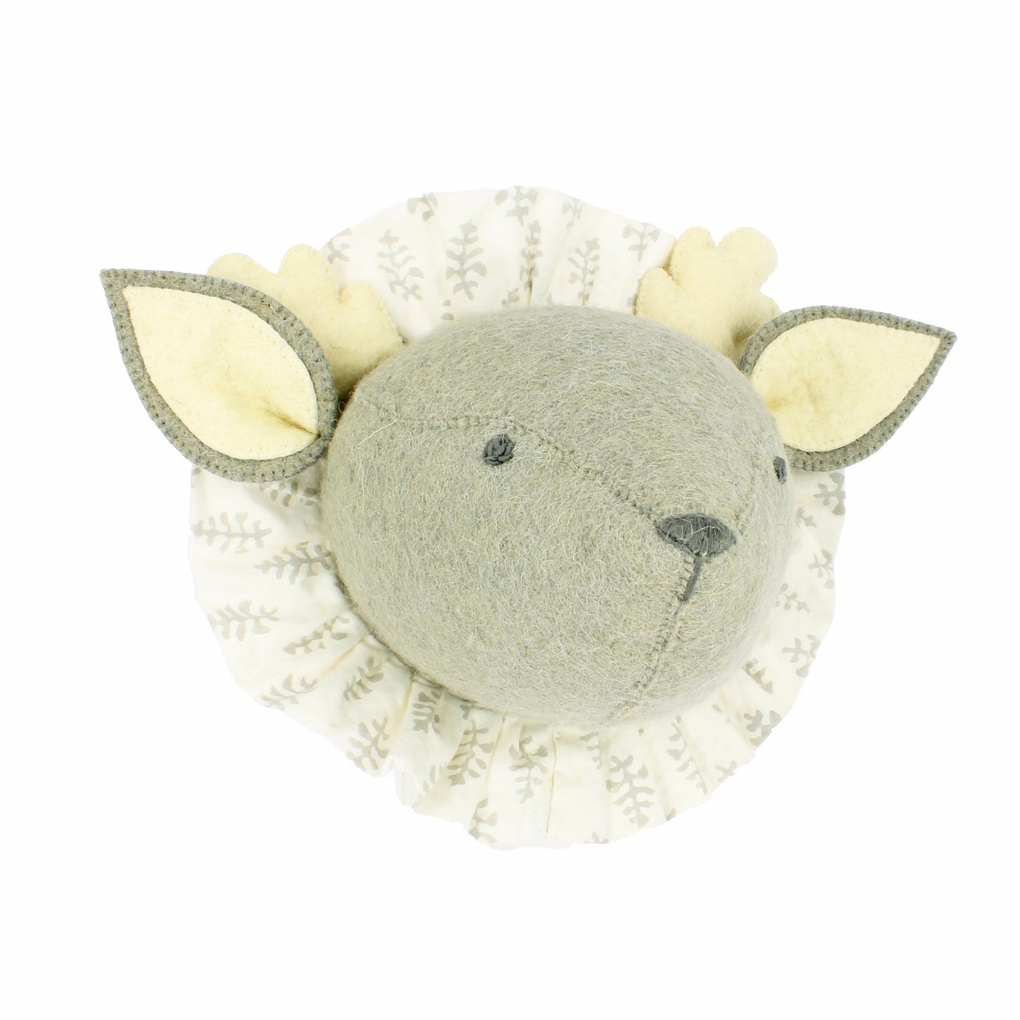 Baby Deer with Vintage Ruff Head Mini - Grey