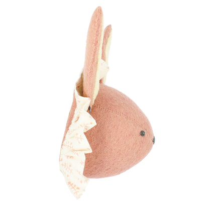 Baby Rabbit with Vintage Ruff Head Mini - Pink
