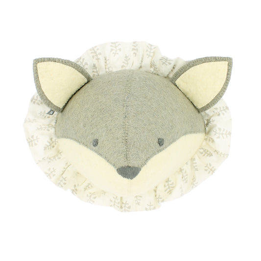 Baby Fox with Vintage Ruff Head Mini - Grey