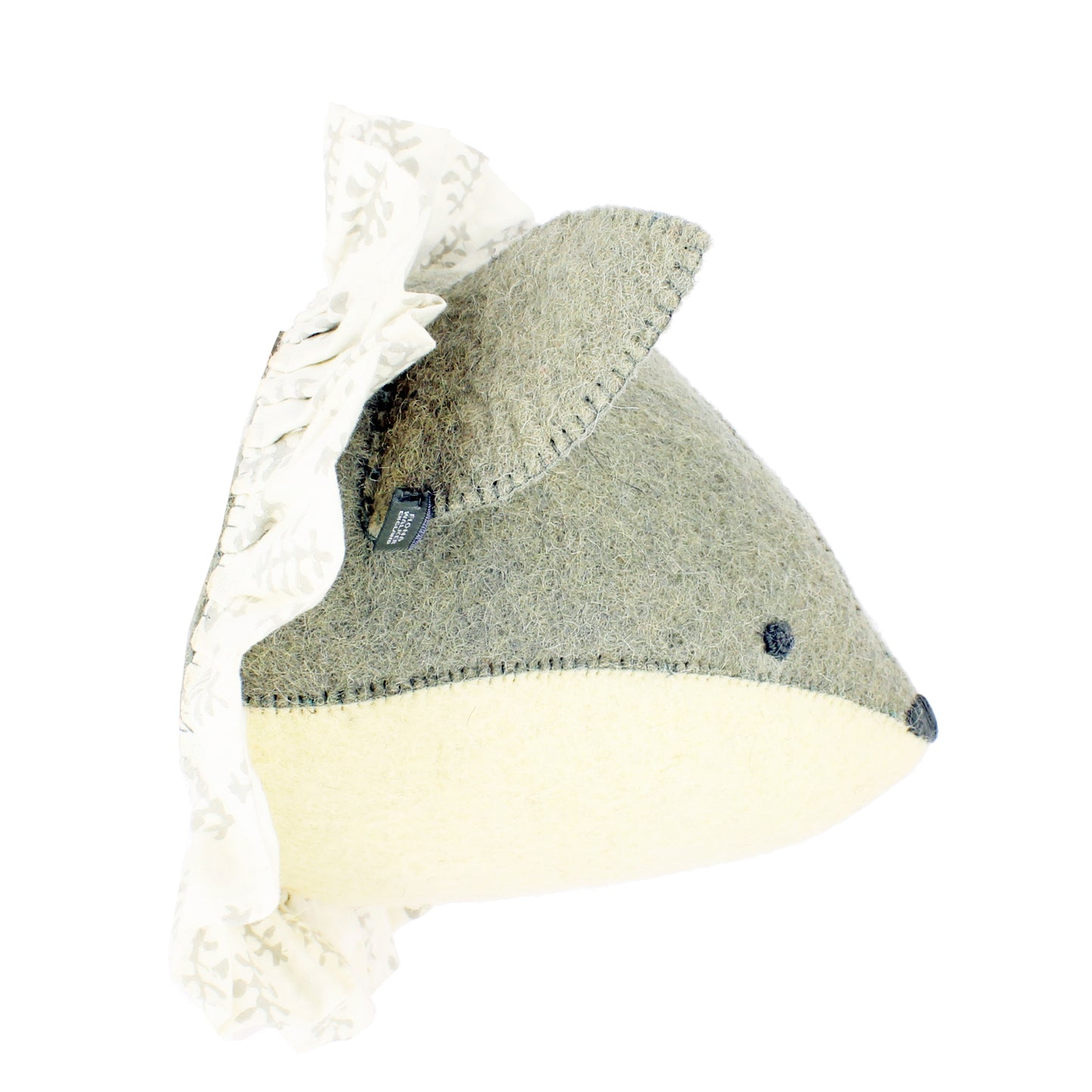 Baby Fox with Vintage Ruff Head Mini - Grey
