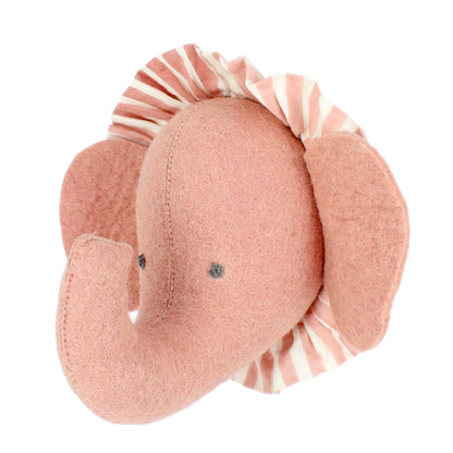 Elephant with Vintage Ruff Head Mini - Pink