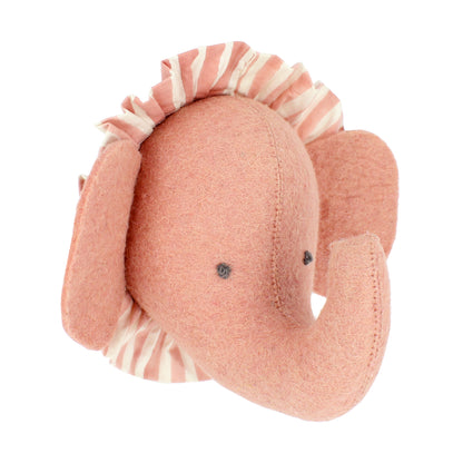 Elephant with Vintage Ruff Head Mini - Pink