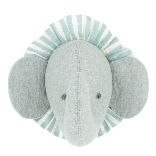 Elephant with Vintage Ruff Head Mini - Blue