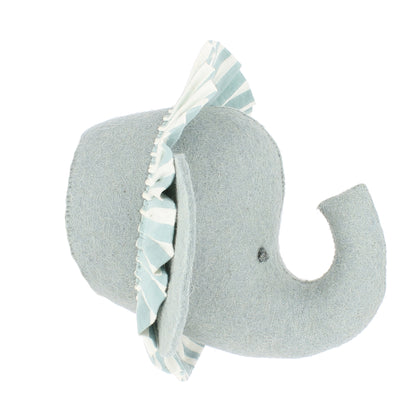 Elephant with Vintage Ruff Head Mini - Blue