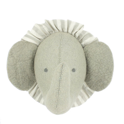 Elephant with Vintage Ruff Head Mini - Grey