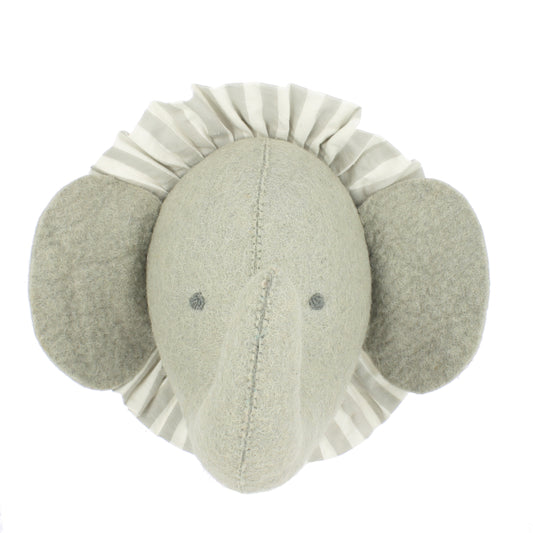 Elephant with Vintage Ruff Head Mini - Grey