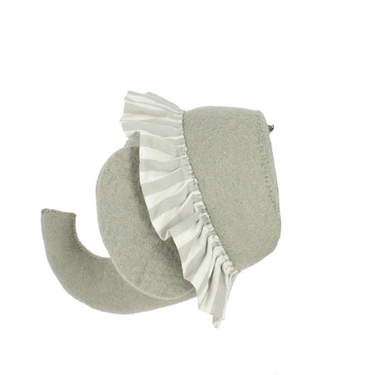 Elephant with Vintage Ruff Head Mini - Grey