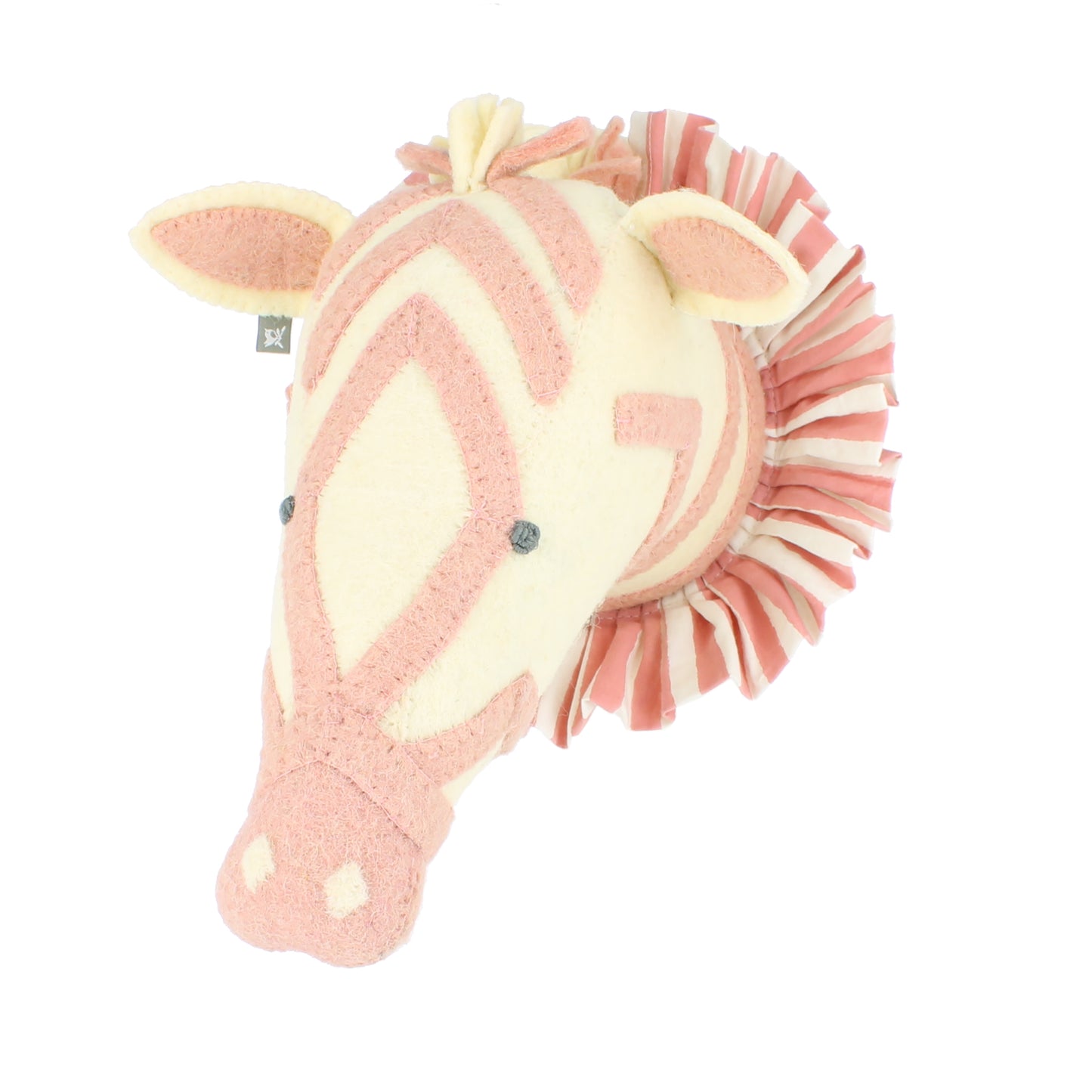 Zebra with Vintage Ruff Head Mini - Pink