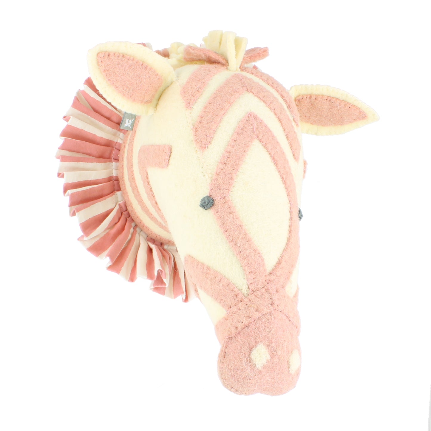 Zebra with Vintage Ruff Head Mini - Pink
