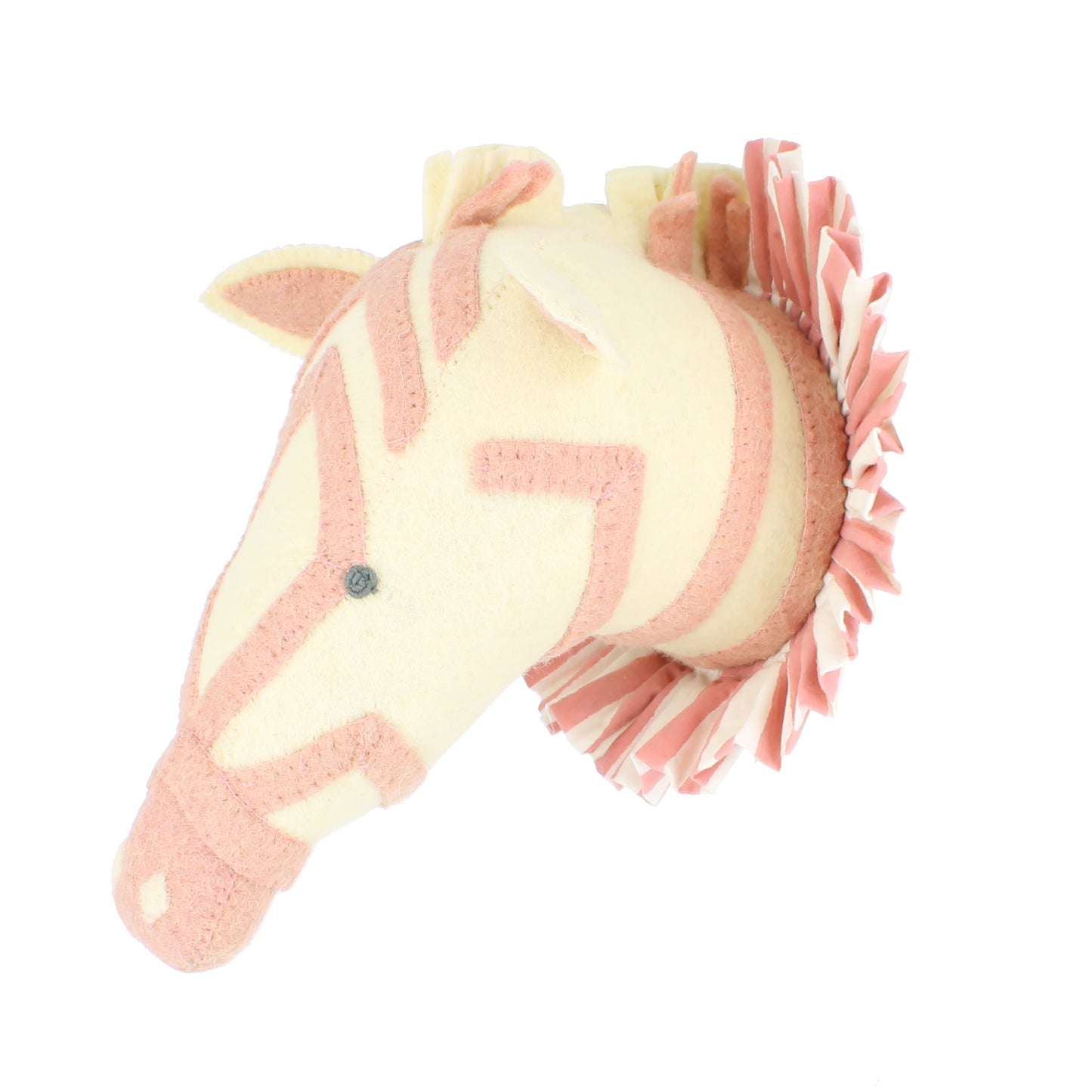 Zebra with Vintage Ruff Head Mini - Pink