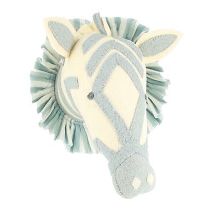 Zebra with Vintage Ruff Head Mini - Blue