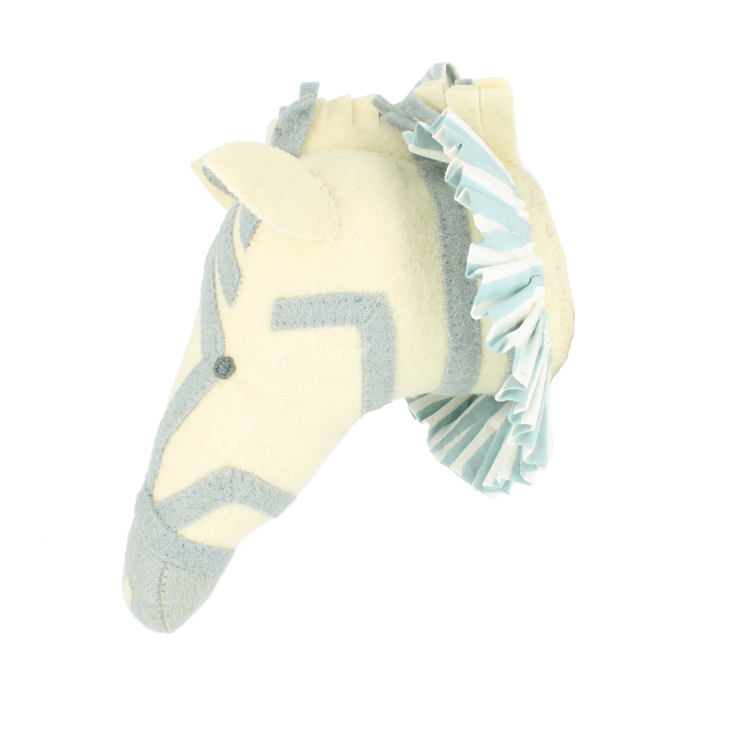 Zebra with Vintage Ruff Head Mini - Blue