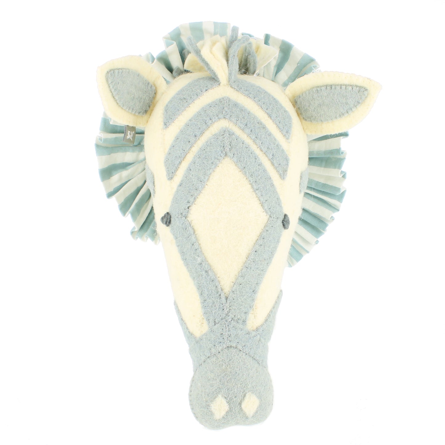 Zebra with Vintage Ruff Head Mini - Blue