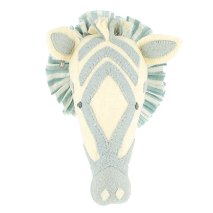Zebra with Vintage Ruff Head Mini - Blue