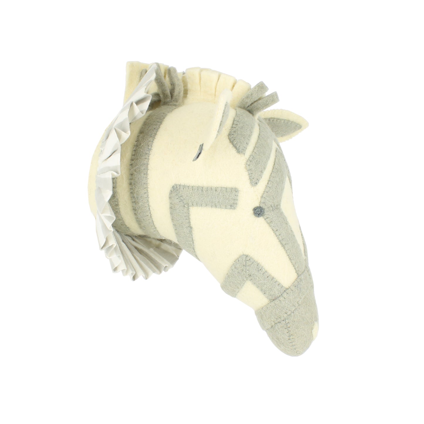 Zebra with Vintage Ruff Head Mini - Grey
