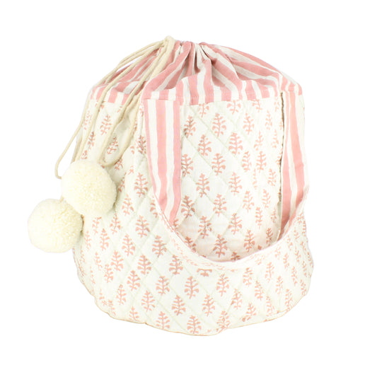 Quilted Storage Bag - Pink