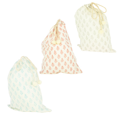Leaf Drawerstring Bag - Mixed Colours