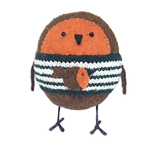Standing Robin with Christmas Jumper