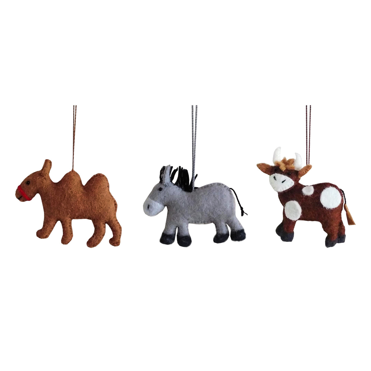 Set Donkey Nativity Decoration Set - Donkey, Camel and Cow - Set of 3 in Bag ...
