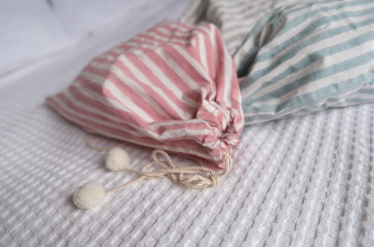 Stripe Drawerstring Bag - Mixed Colours