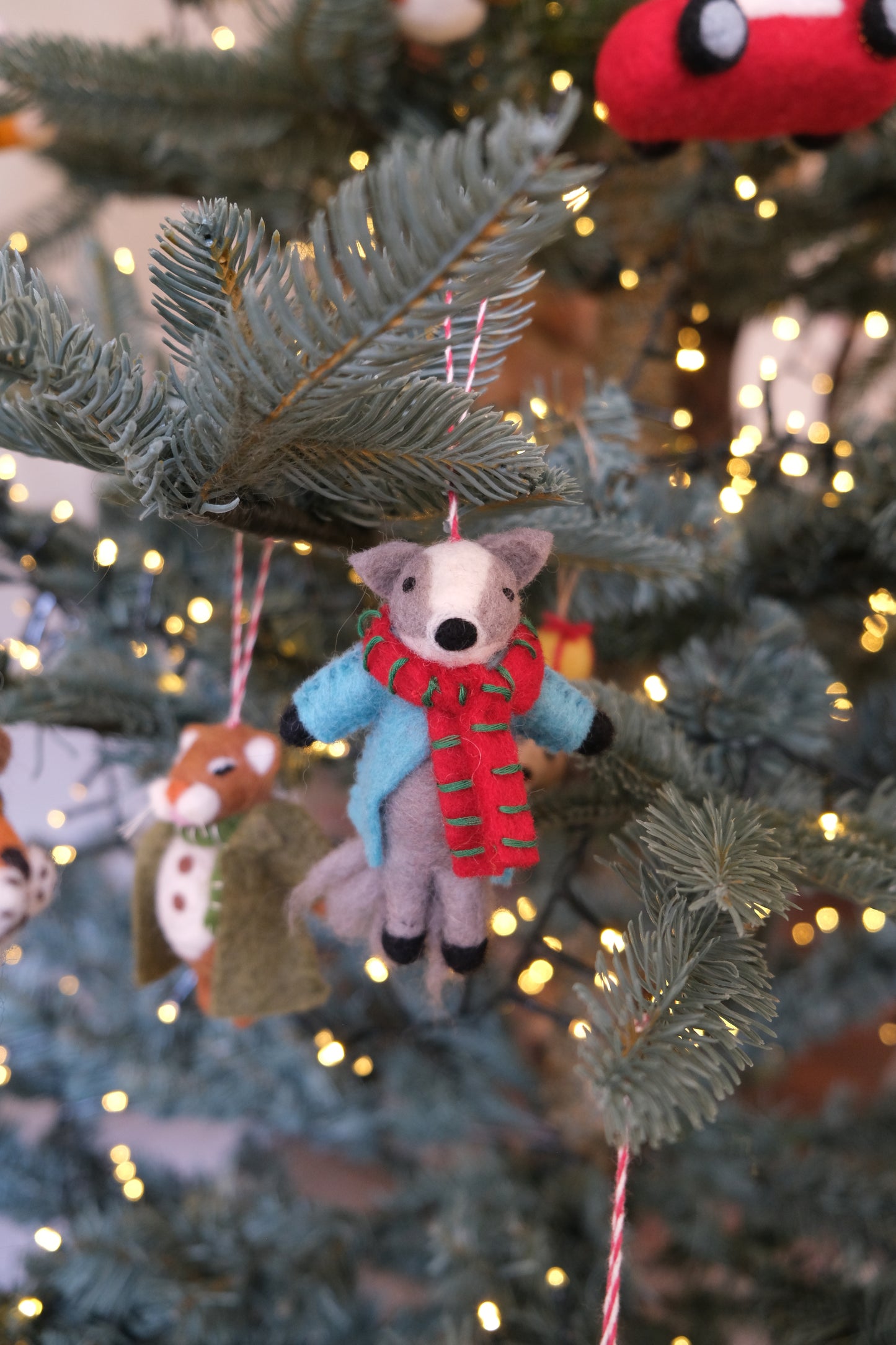 Festive Forest Badger Hanging Decoration