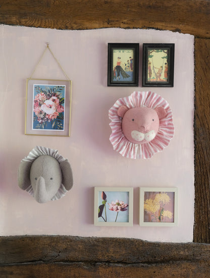 Elephant with Vintage Ruff Head Mini - Grey