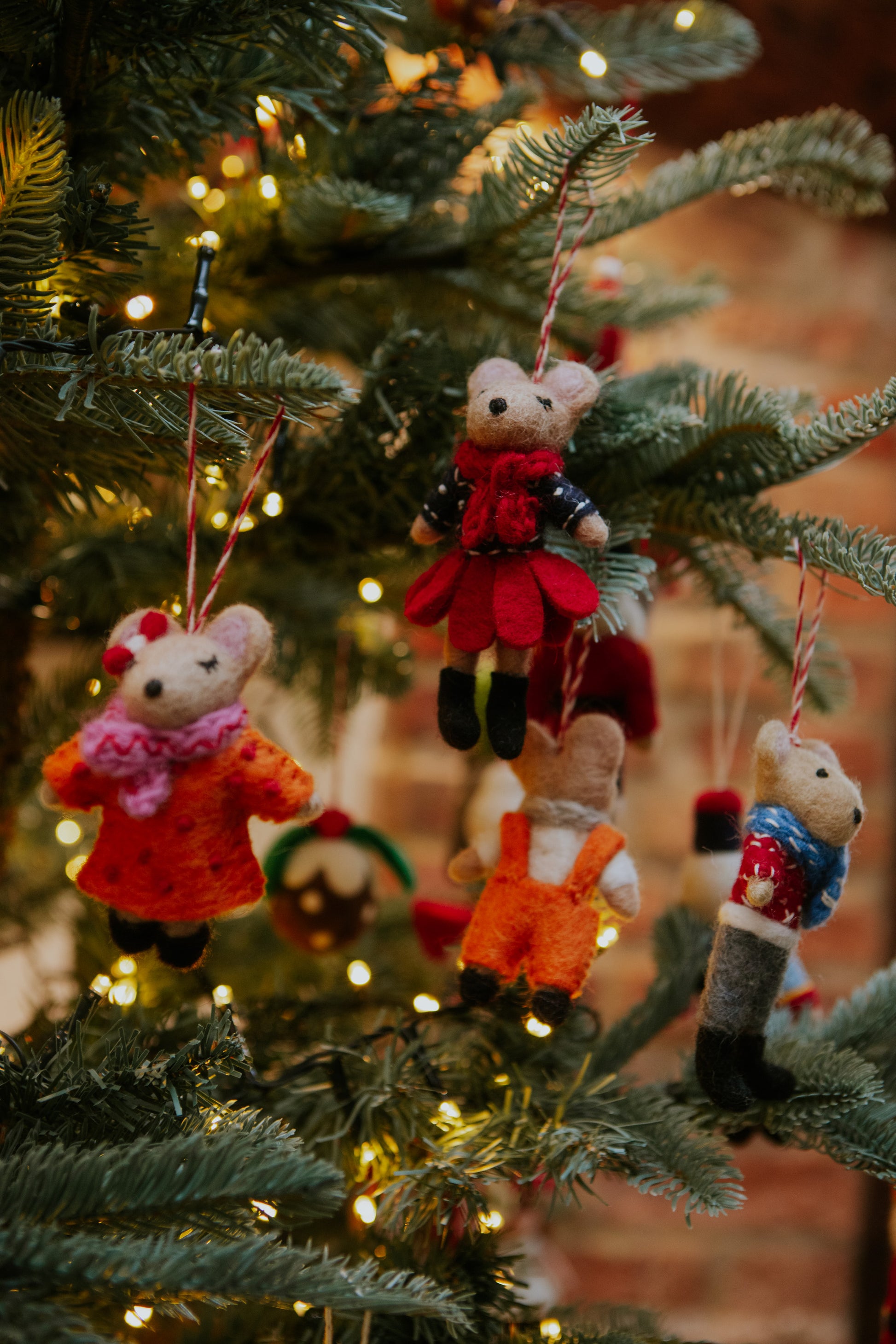 Christmas Mouse Family Decorations Fiona Walker England