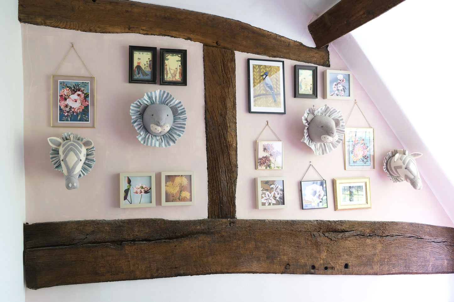 Zebra with Vintage Ruff Head Mini - Blue