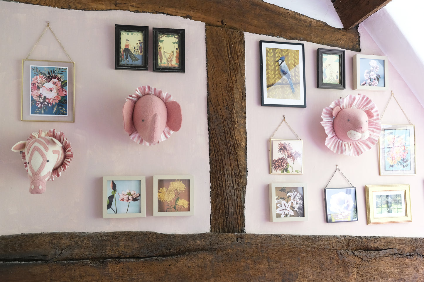 Zebra with Vintage Ruff Head Mini - Pink