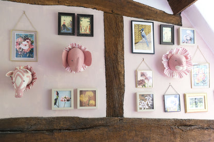 Zebra with Vintage Ruff Head Mini - Pink