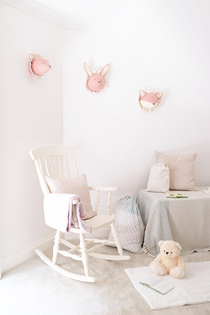 Baby Rabbit with Vintage Ruff Head Mini - Pink