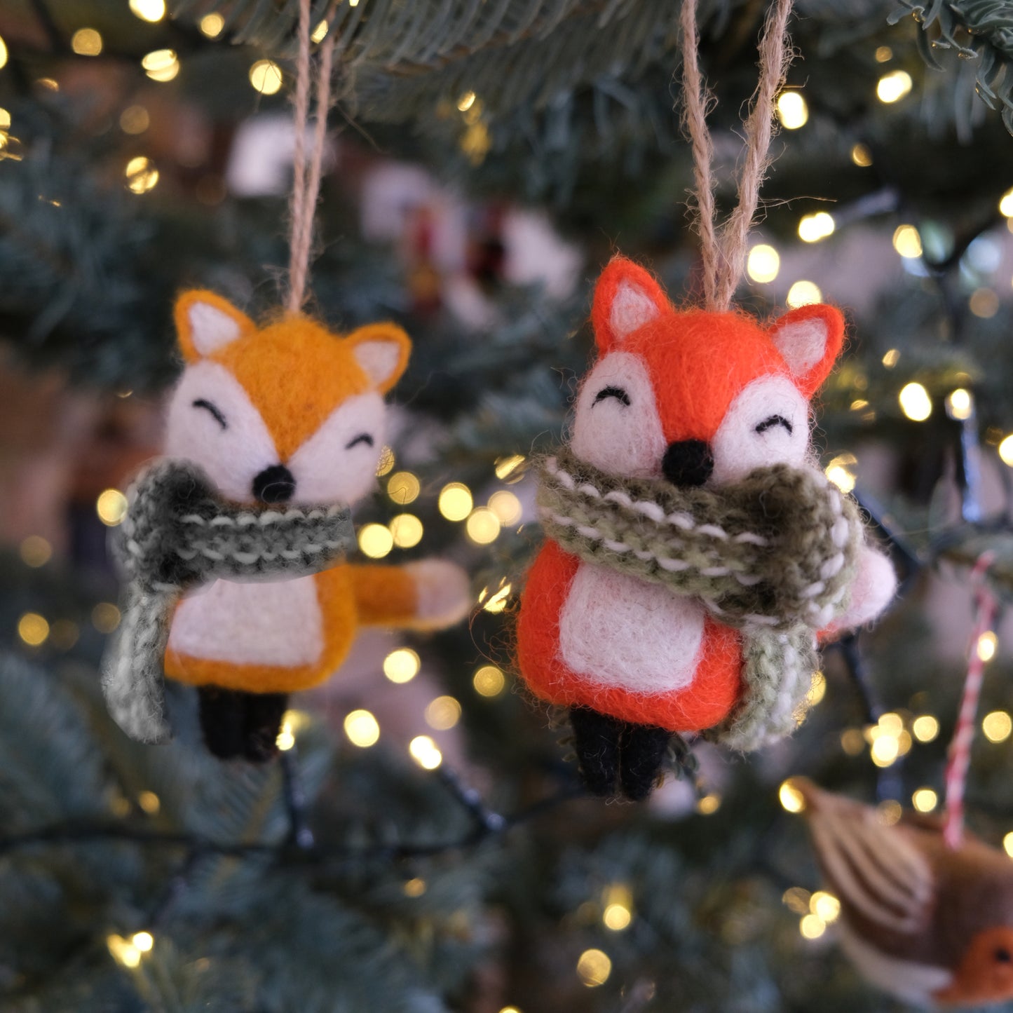 Fox with Scarf Hanging Decoration