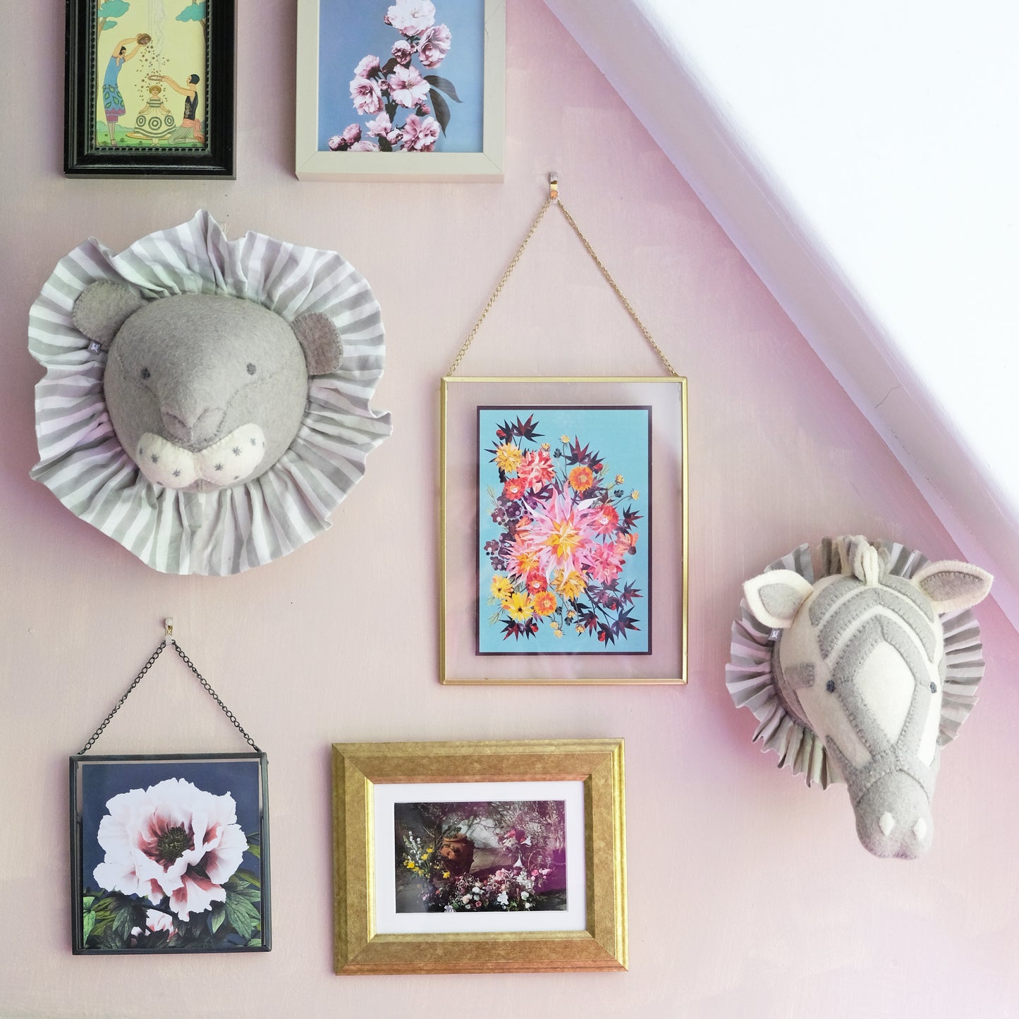 Zebra with Vintage Ruff Head Mini - Grey