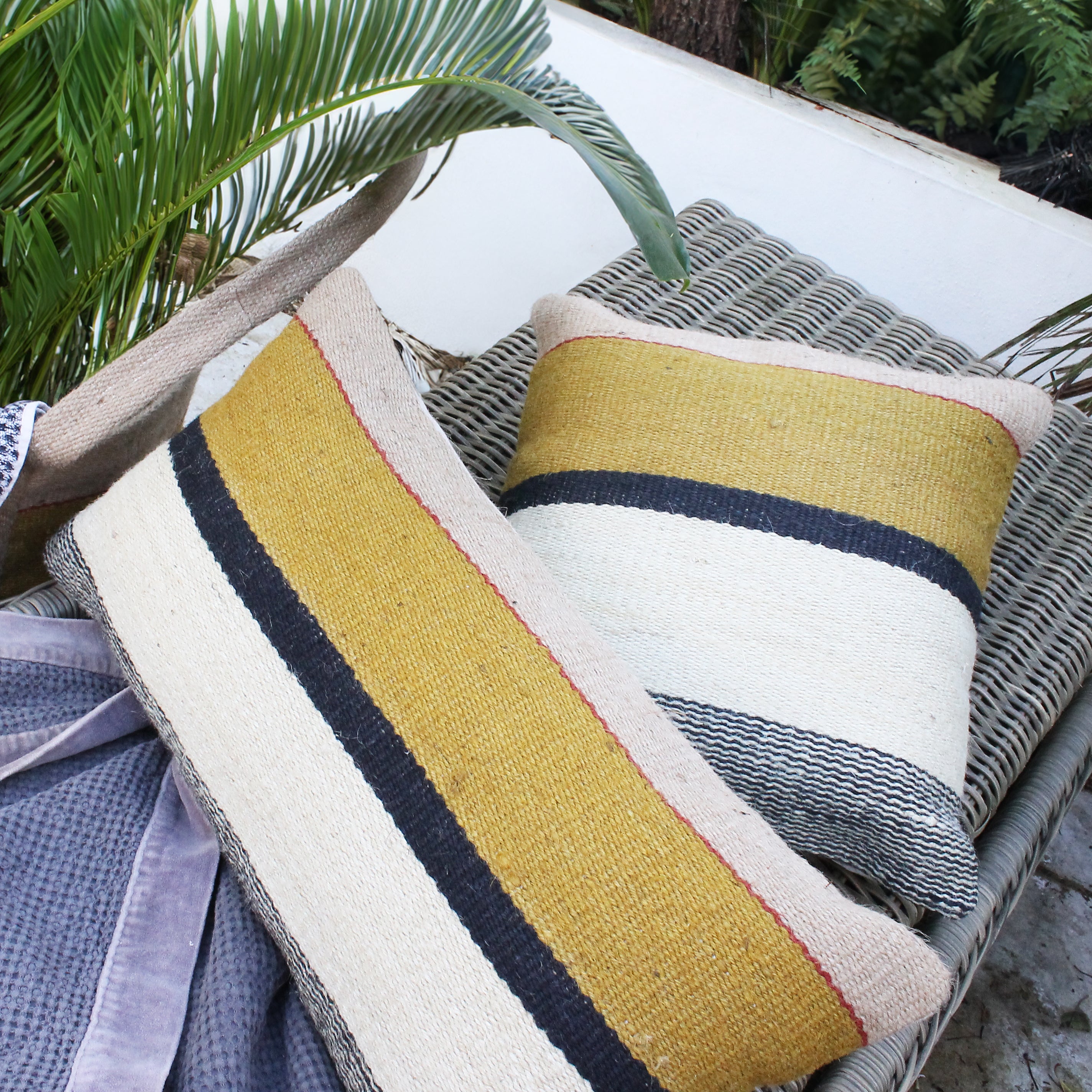 Mustard and cream cushions hotsell