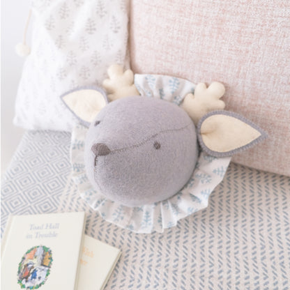 Baby Deer with Vintage Ruff Head Mini - Blue