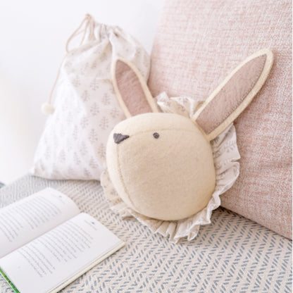 Baby Rabbit with Vintage Ruff Head Mini - Cream